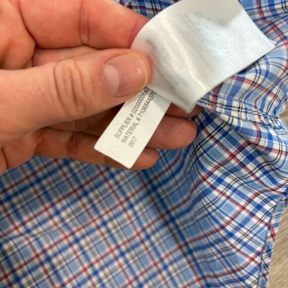 Polo Ralph Lauren Classic Fit Lightweight Cotton Plaid Shirt Blue L - Picture 7 of 10